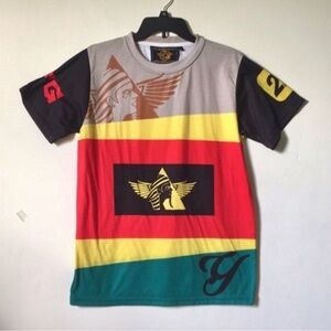 Young Men Small Teen Boys XL/XXL short sleeve colorful Ethnic T Shirt custom USA